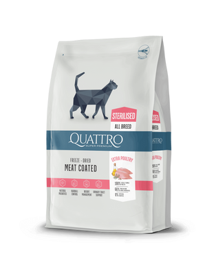 Корм для котів стерилізованих Quattro Cat Sterilized Poultry 1,5 кг
